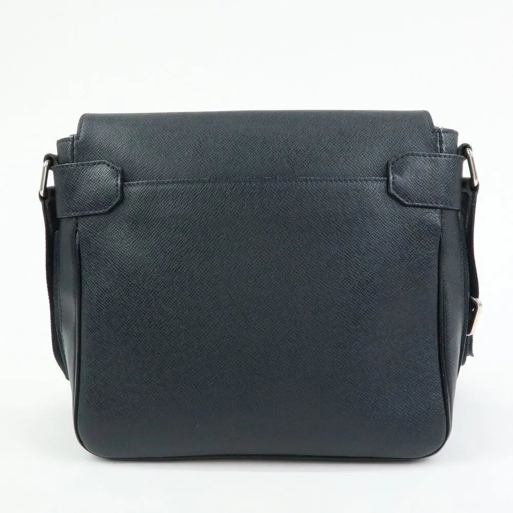 Louis Vuitton Taiga Leather Crossbody Bag Blue
